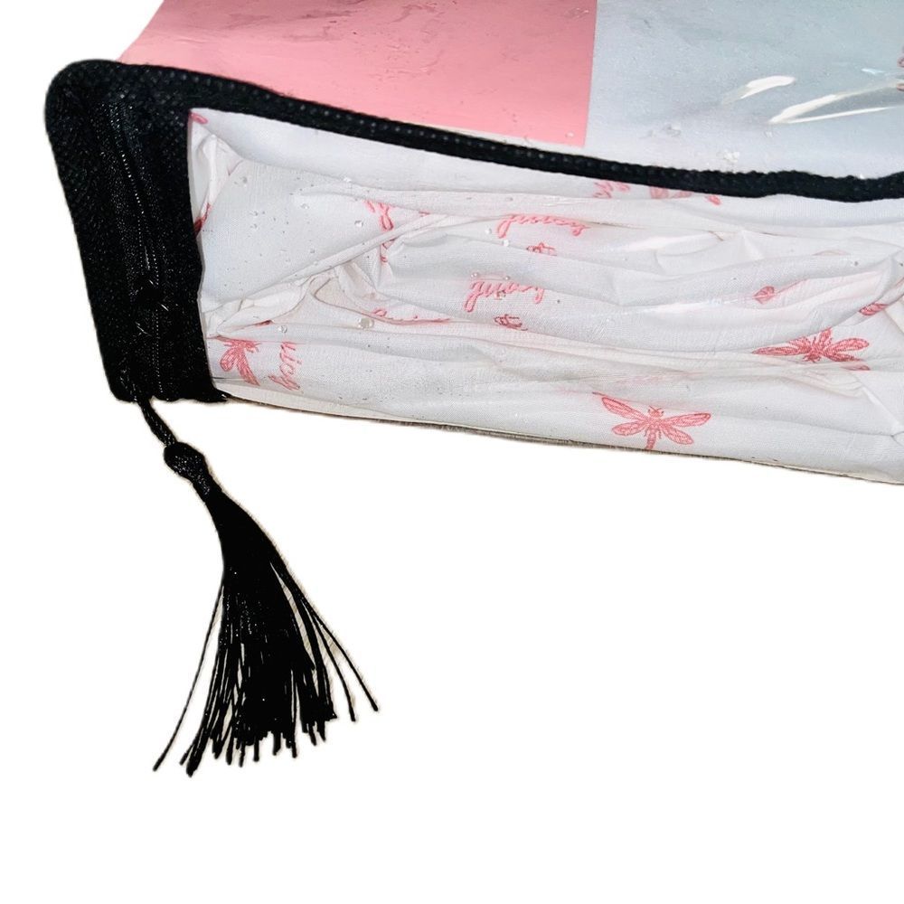 **SOLD** Juicy Couture Home 6 Piece King Size Sheet Set Pink Bee & Dragonfly - Picture 8 of 14